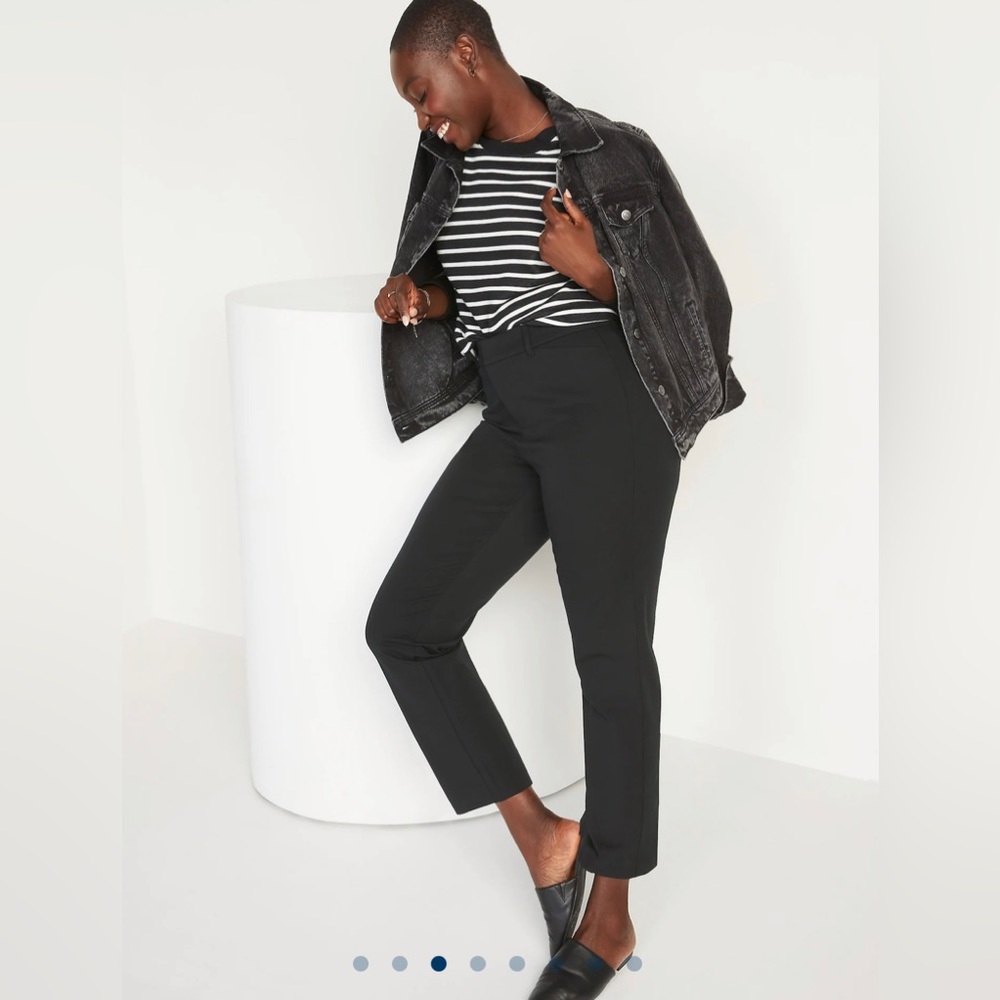 🆕 Old Navy Women’s High-Waisted Pixie Straight Ankle Pants Black 14 Tall Large - Picture 3 of 15